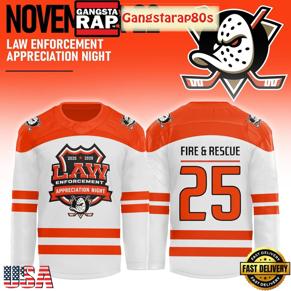 Anaheim Ducks x Law Enforcement Appreciation Night 2025 Custom Hockey Jersey