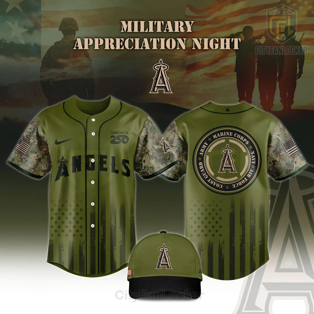 Angels MLB Military Appreciation America 250 Limited 2026 Jersey
