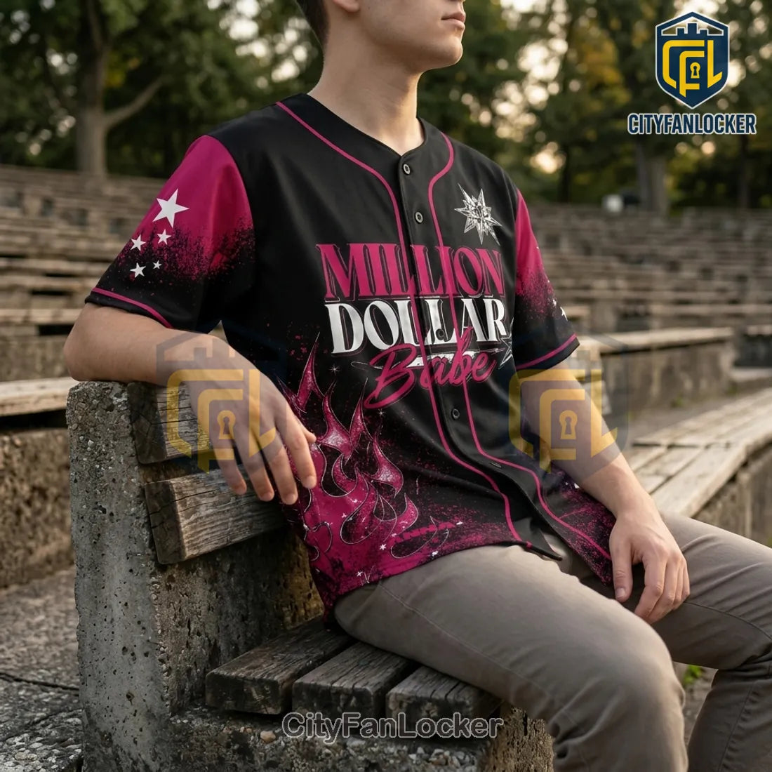 Anna Million Dollar Babe 2026 Tour Black Pink Baseball Jersey