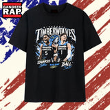 Anthony Edwards and LaMelo Ball Minnesota Timberwolves Wolves Back Signature T Shirt
