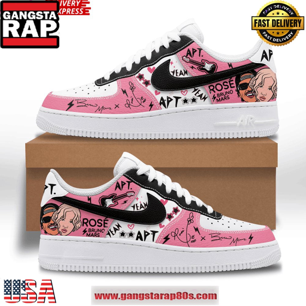 APT Bruno Mars x Ros? Limited Edition Air Force 1 Running Sneakers