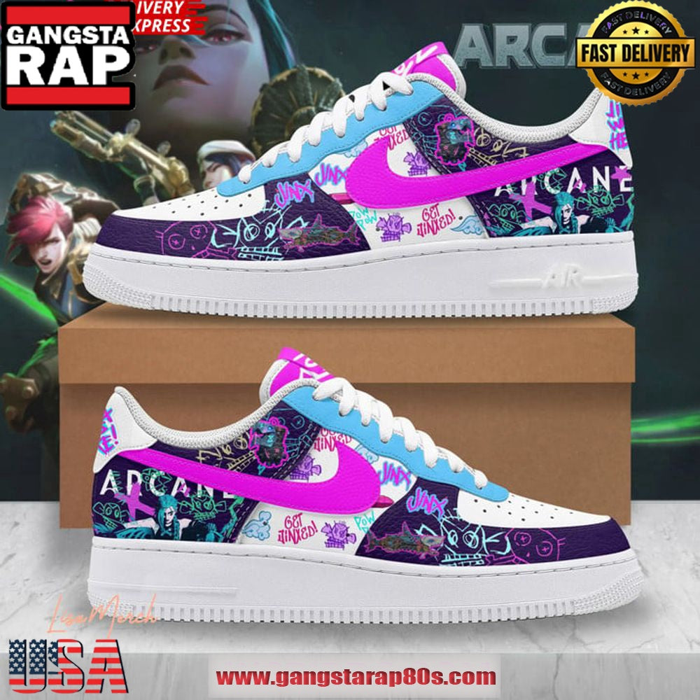 Arcane Jinx Was Here Limited Edition Air Force 1 Shoes Running Sneakers