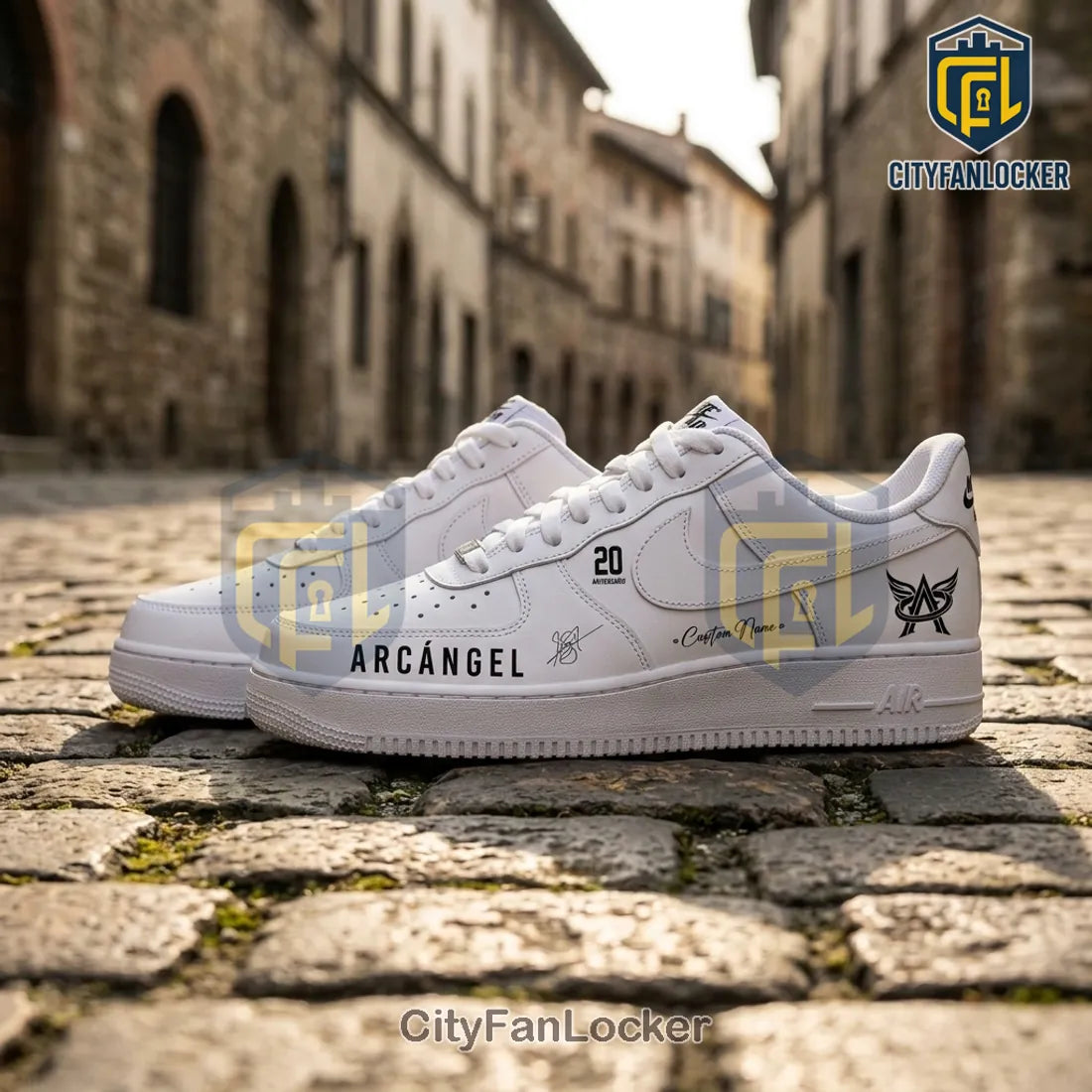 Arcangel 20th Anniversary Custom White Nike Air Force 1 Low Top Sneakers