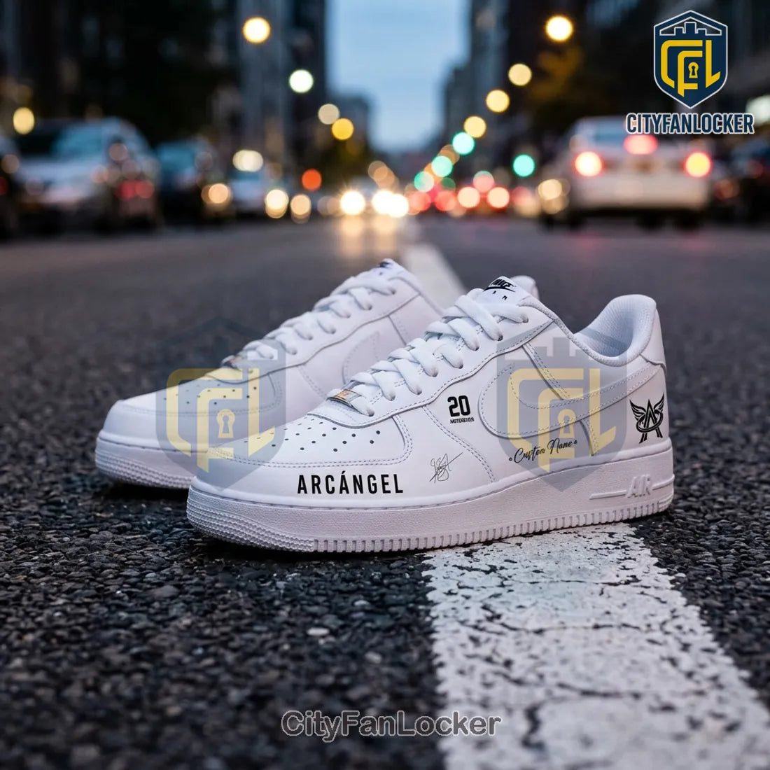 Arcangel 20th Anniversary Custom White Nike Air Force 1 Low Top Sneakers