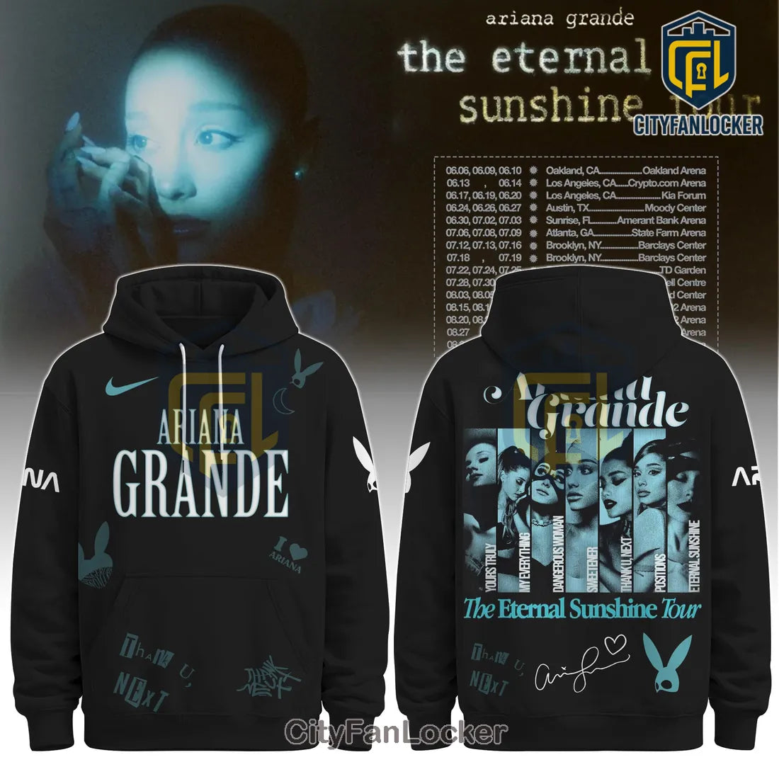 Ariana Grande Eternal Sunshine Tour Black Hoodie 2026