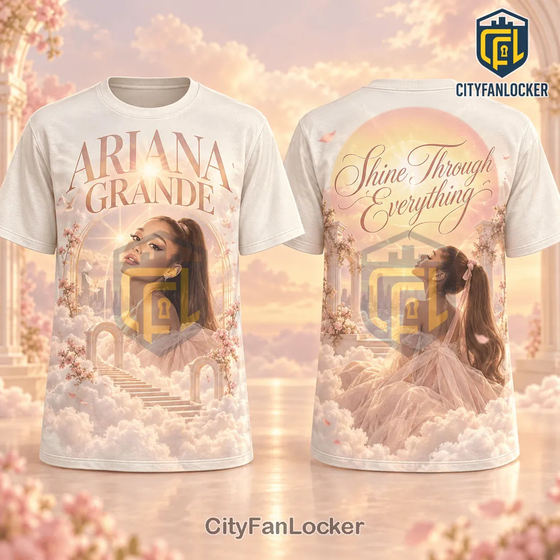 Ariana Grande Shine Through Everything Beige T-Shirt