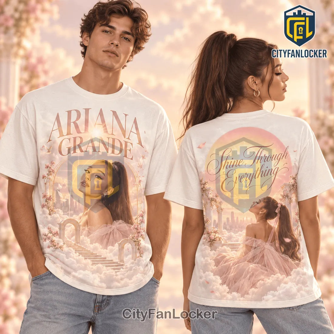 Ariana Grande Shine Through Everything Beige T-Shirt