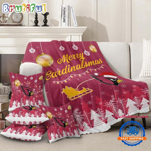 Arizona Cardinals 2025 NFL Christmas Fleece Blanket, Football Limited Edition Blanket