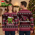 Arizona Cardinals Grinch Santa Hat Ugly Christmas Sweater