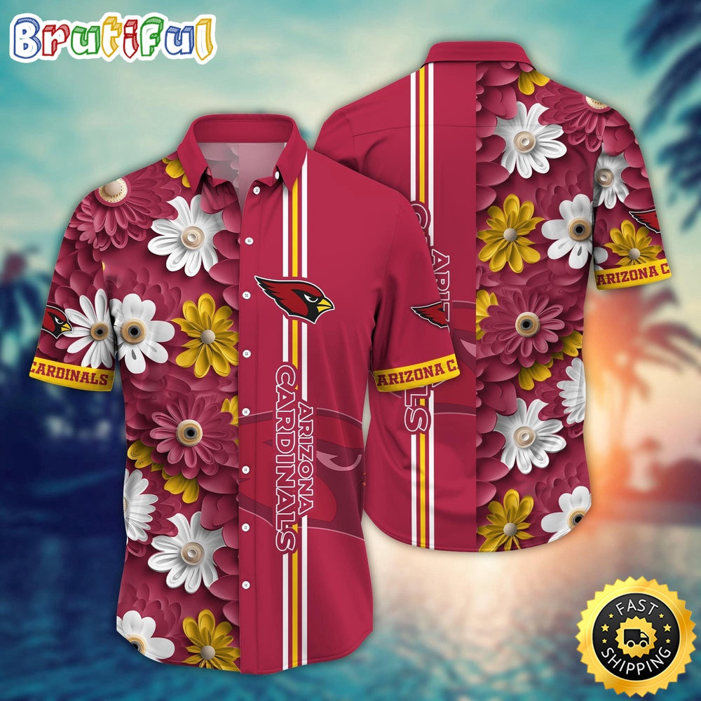 Arizona Cardinals Hawaii Shirt Flower Sporty And Stylish