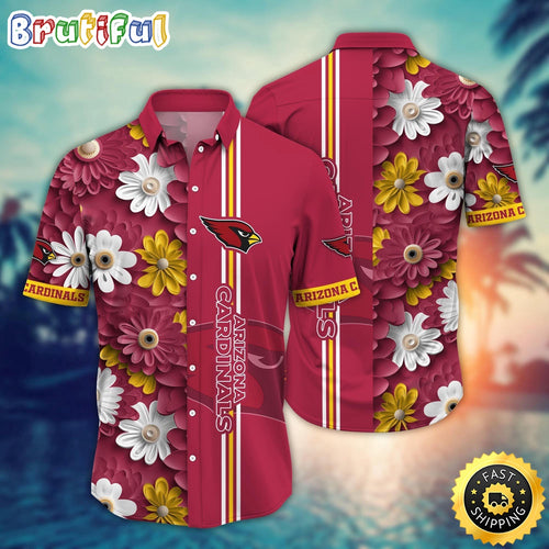 Arizona Cardinals Hawaii Shirt Flower Sporty And Stylish