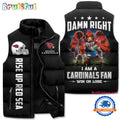 Arizona Cardinals Sporty Mascot Design Sleeveless Puffer Jacket