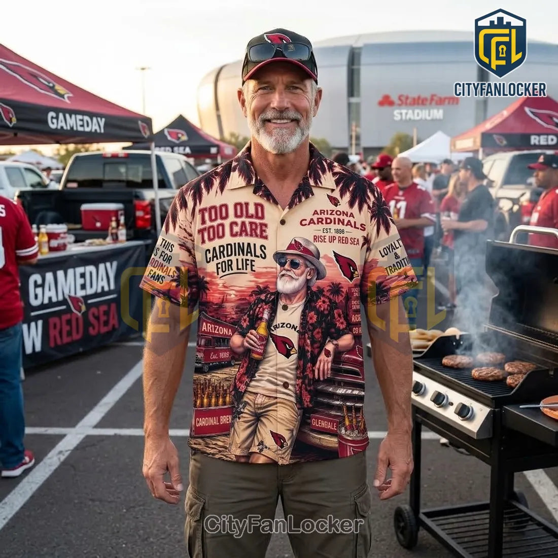 Arizona Cardinals Too Old Too Care Hawaiian Shirt