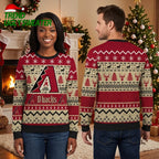 Arizona Diamondbacks Logo Reindeer And Snowflake Pattern Ugly Christmas Sweater