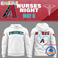 Arizona Diamondbacks NURSES NIGHT White Hoodie T-Shirt