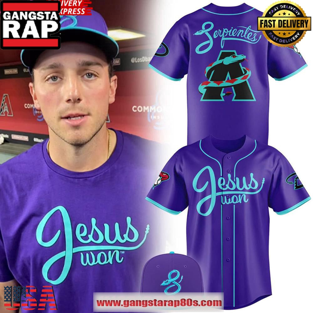 Arizona Diamondbacks Serpientes x Jesus Won 2025 Baseball Jersey Shirt