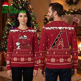 Arizona Diamondbacks Snoopy Christmas Lights Ugly Christmas Sweater