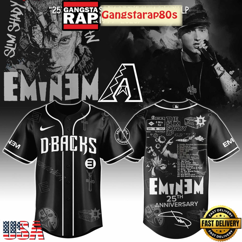Arizona Diamondbacks x Eminem 25th Anniversary Of The Slim Shady LP 2025 Baseball Jersey
