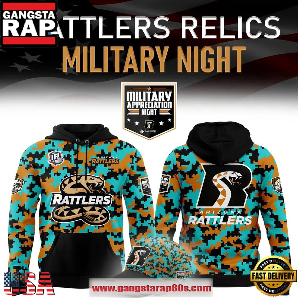 Arizona Rattlers 2025 Military Night Special Edition Unisex Hoodie