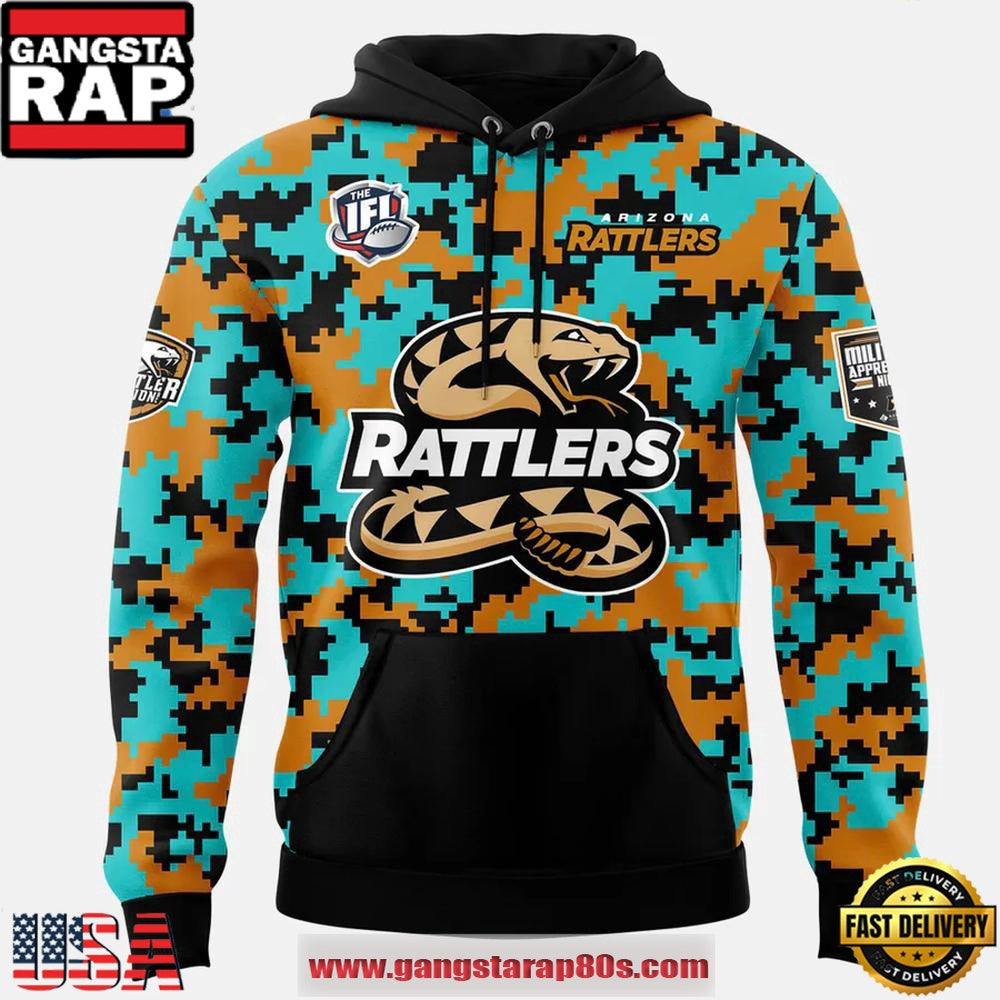 Arizona Rattlers 2025 Military Night Special Edition Unisex Hoodie