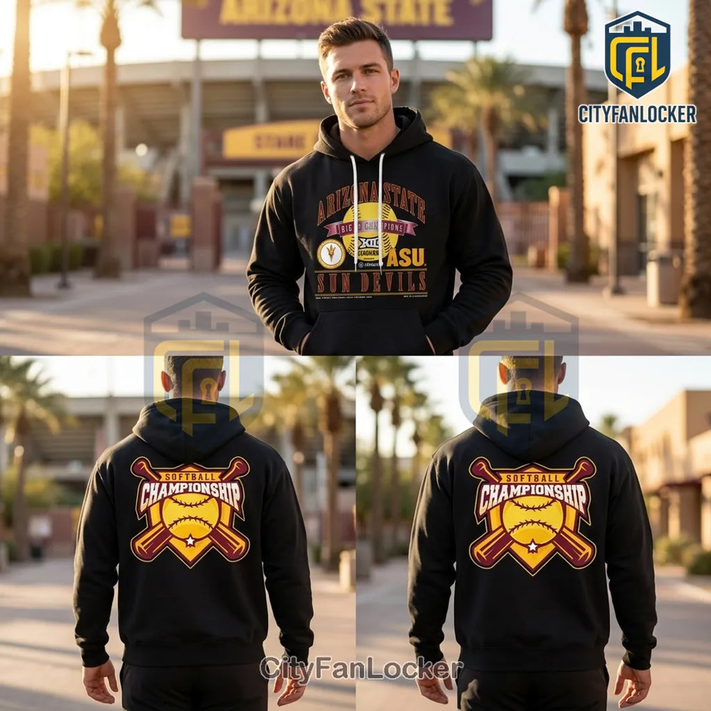 Arizona State Sun Devils 2026 Big 12 Softball Champions Hoodie