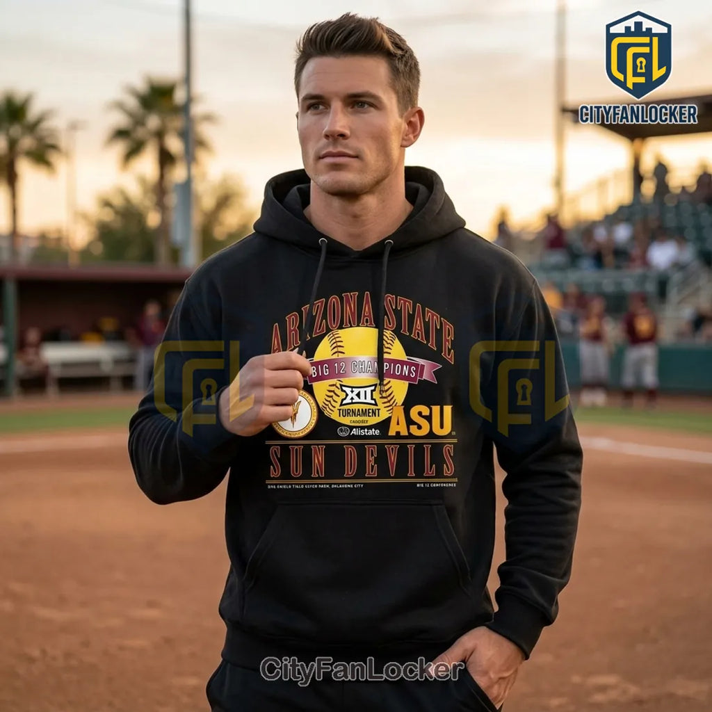 Arizona State Sun Devils 2026 Big 12 Softball Champions Hoodie