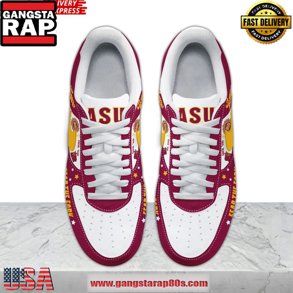 Arizona State Sun Devils Fear The Fork Limited Air Force 1 Running Sneakers Shoes