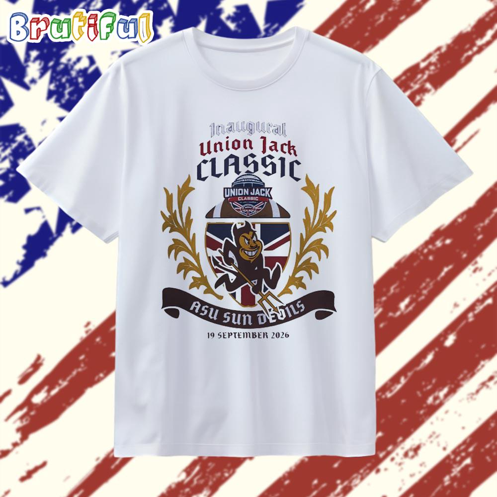 Arizona State Sun Devils Inaugural Union Jack Classic London 2026 football T Shirt