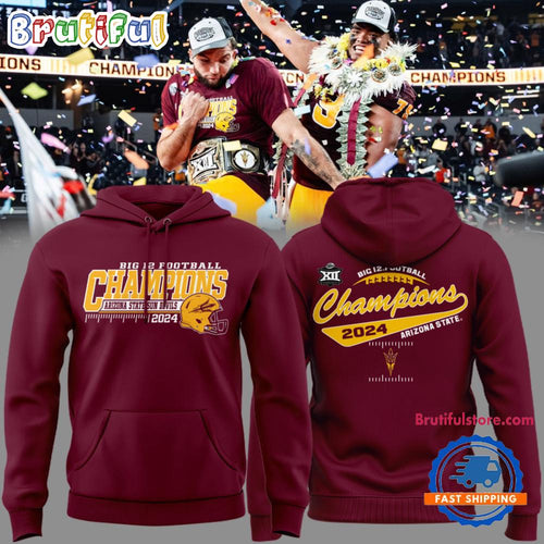 Arizona State University Football 2024 Big 12 Champions Hoodie Shirt