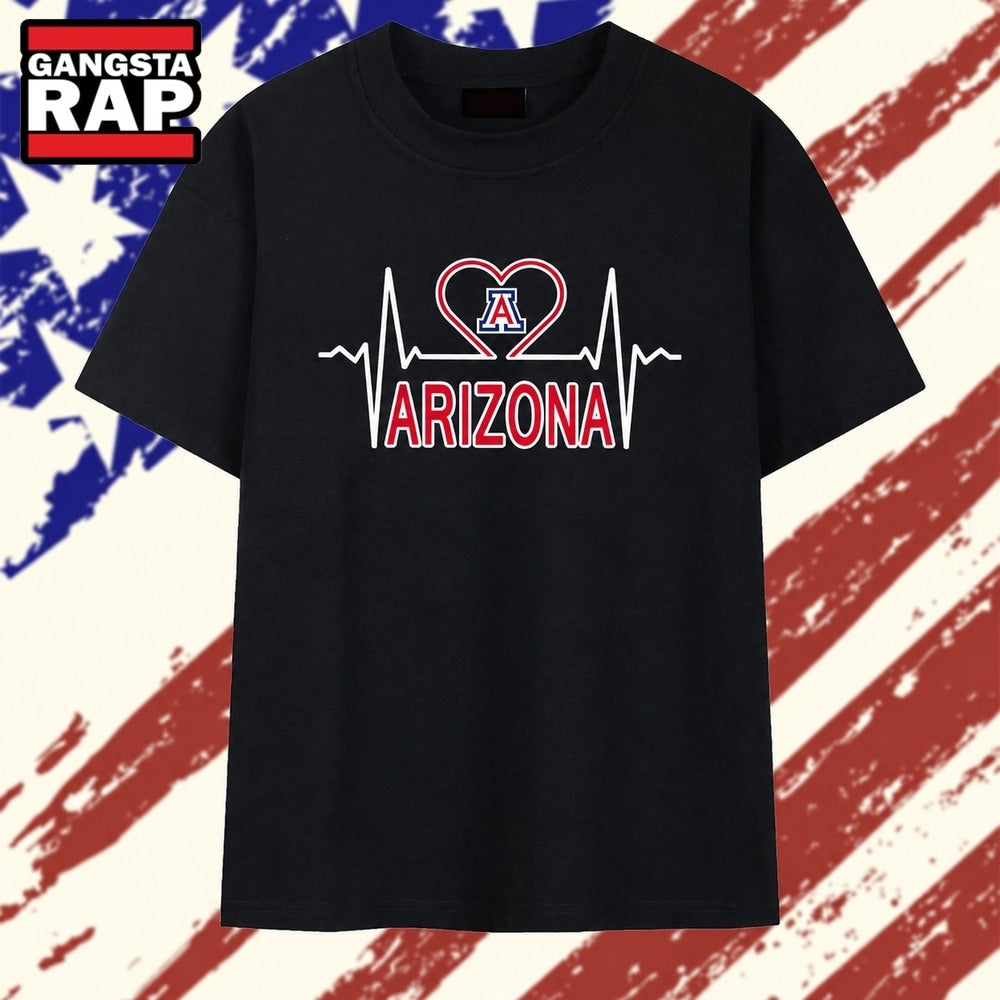 Arizona Wildcats Heartbeat Logo T Shirt