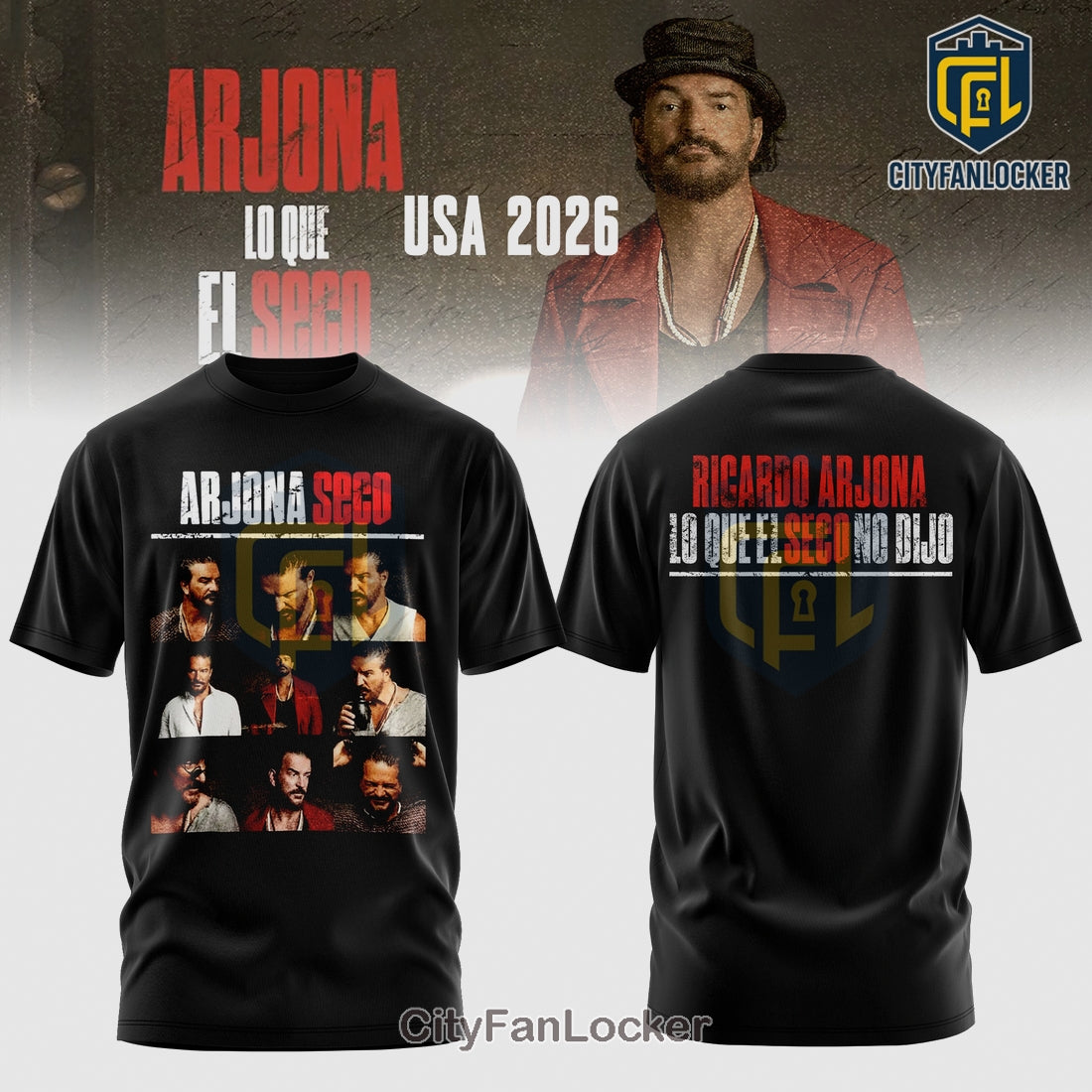Arjona LO QUE EL SECO NO DIJO Tour 2026 Concert Graphic T-Shirt