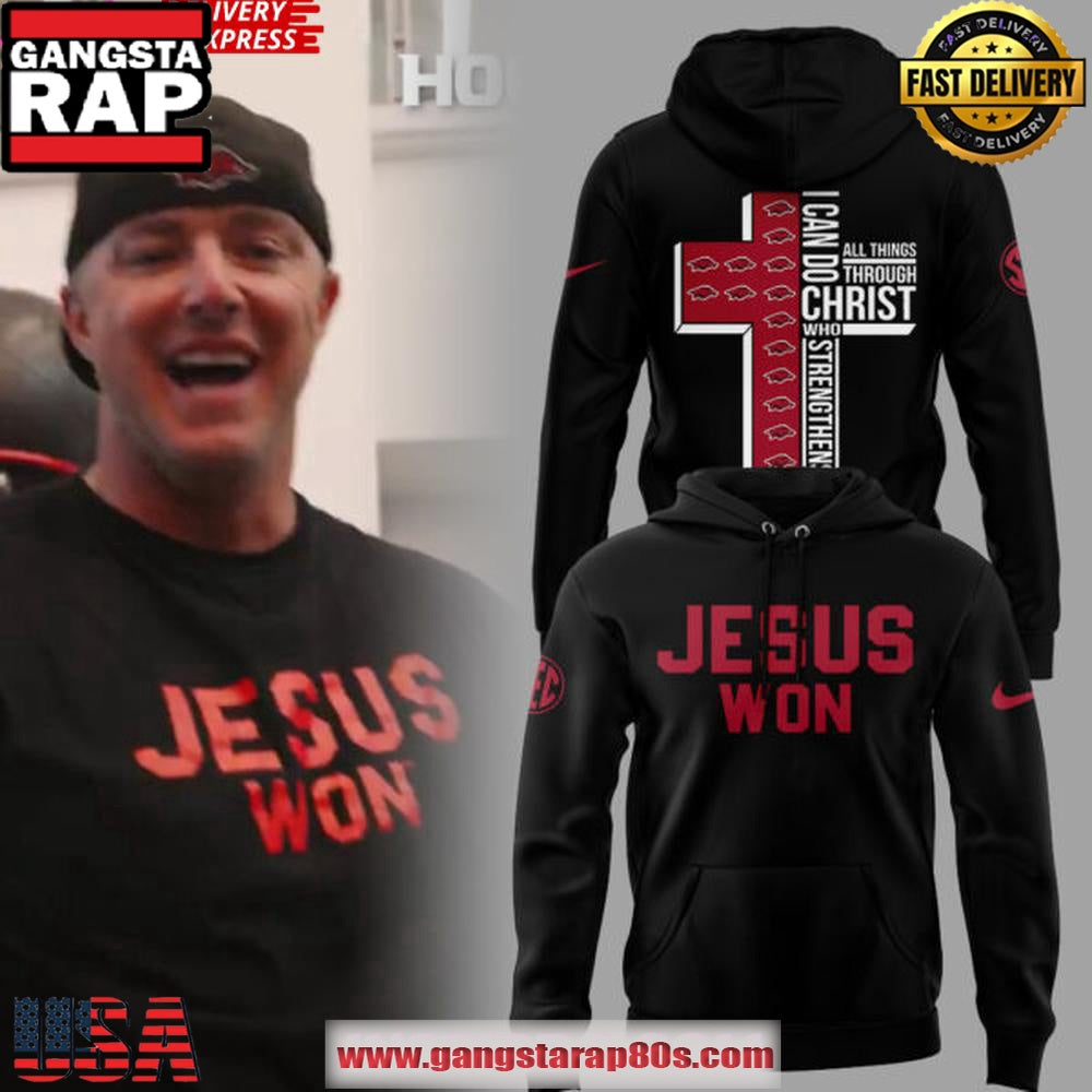 Arkansas Razorback Jesus Won 2025 Unisex Hoodie