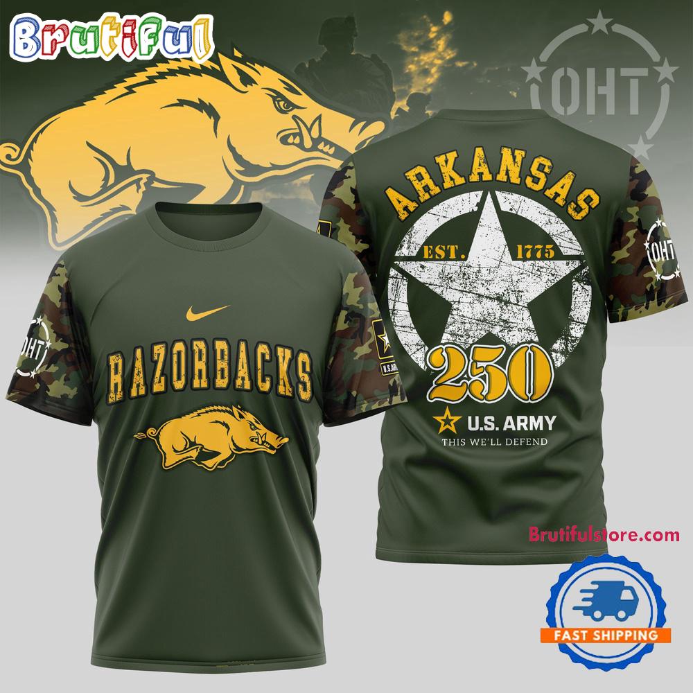 Arkansas Razorbacks 250 Years US Army Limited 3D Shirt