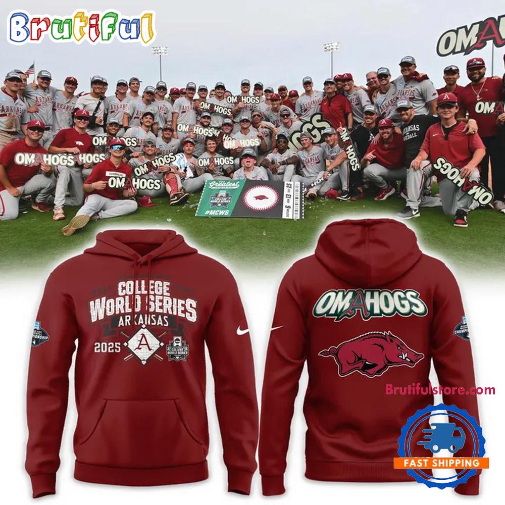 Arkansas Razorbacks Baseball College World Series 2025 Fan Gift Hoodie 1