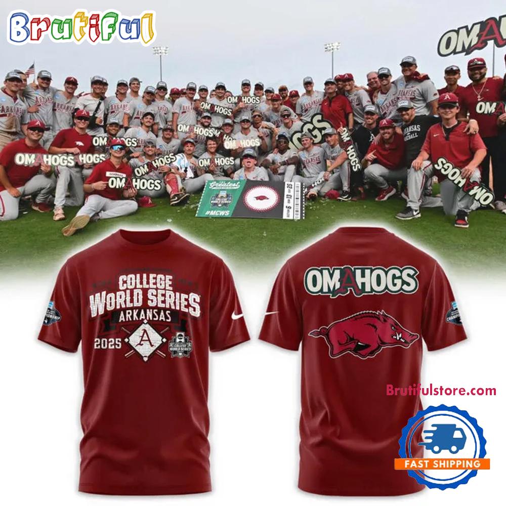 Arkansas Razorbacks Baseball Omahogs Super Regionals Champions 3D Printed Shirt