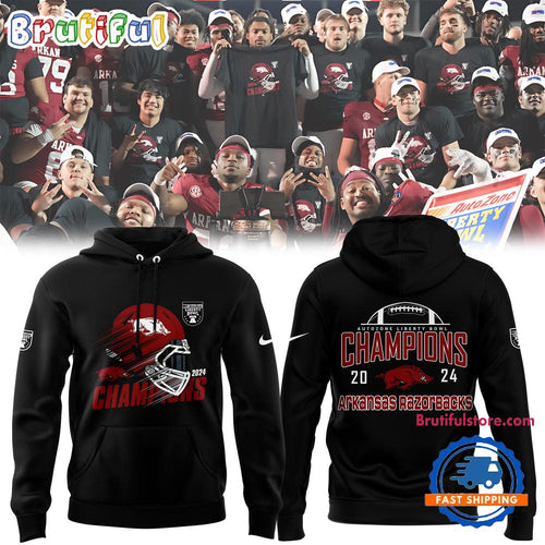 Arkansas Razorbacks Football 2024 Liberty Bowl Champions 3D Shirt