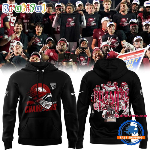 Arkansas Razorbacks Football 2024 Liberty Bowl Champions Black Hoodie