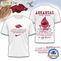 Arkansas Razorbacks Jesus In My Heart Unissex 3D Shirt