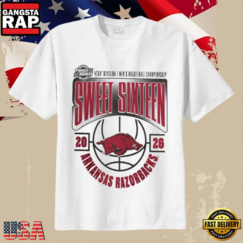 Arkansas Razorbacks Men’s Basketball 2026 NCAA Sweet 16 March Madness T-Shirt