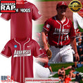 Arkansas Razorbacks Men’s College World Series Omahogs 2025 Red Baseball Jersey Shirt
