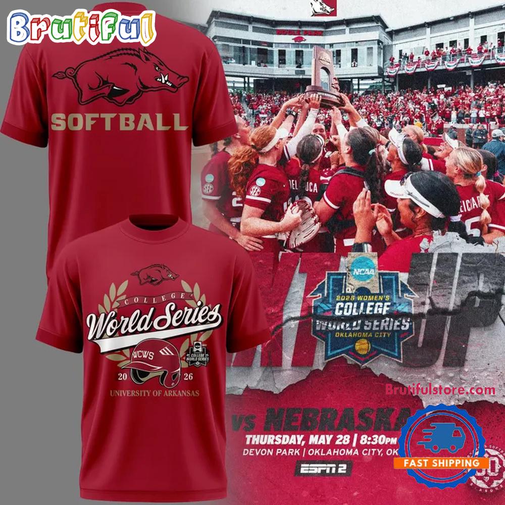Arkansas Razorbacks Softball 2026 College World Series 3D Shirt