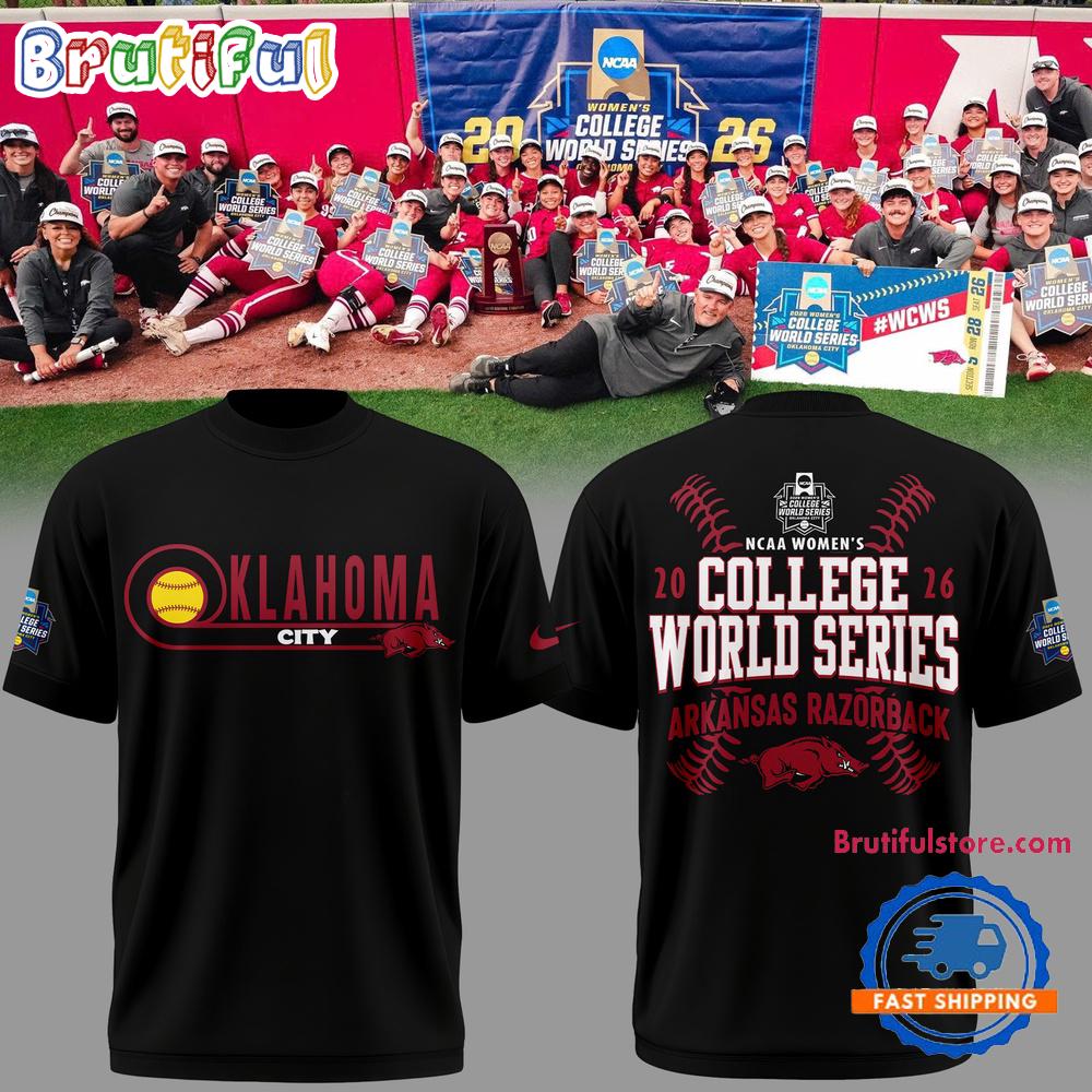Arkansas Razorbacks Softball 2026 NCAA Women’s College World Series Black Hoodie T-Shirt