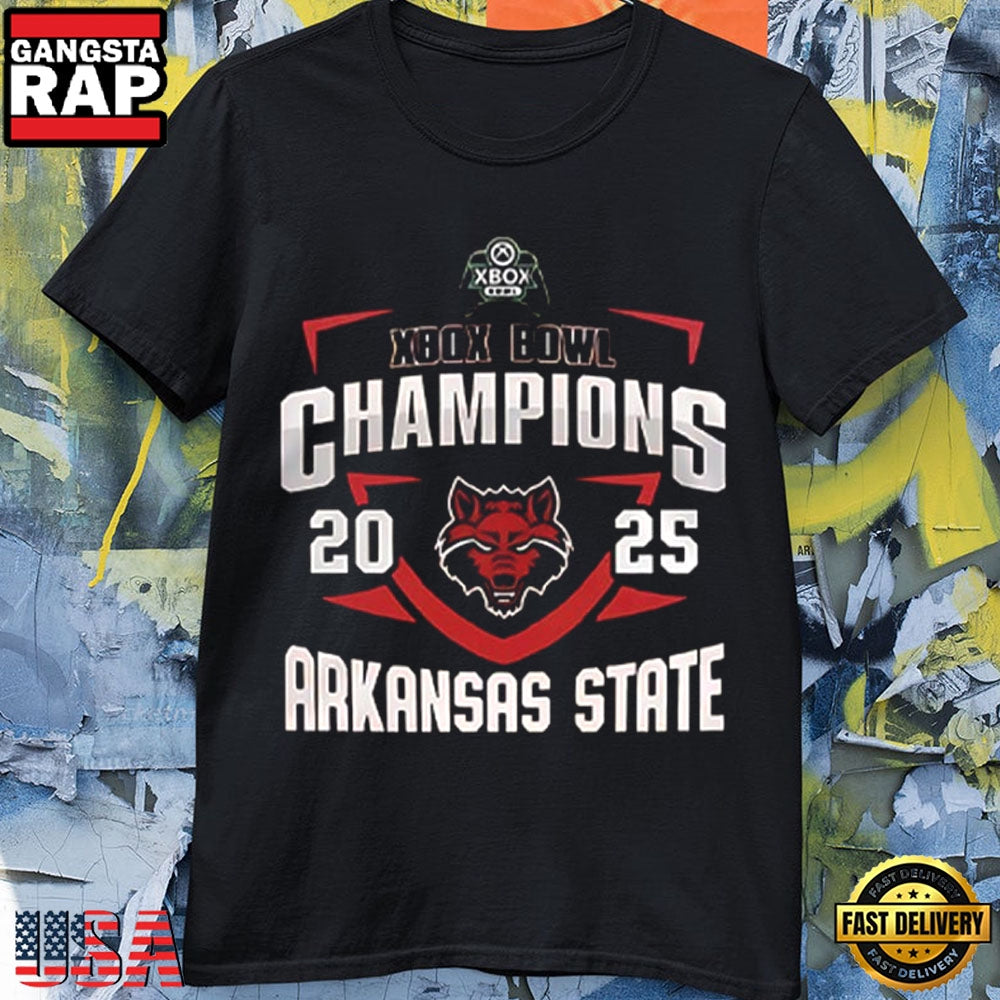 Arkansas State Red Wolves Football Xbox Bowl Champions 2025 T Shirt