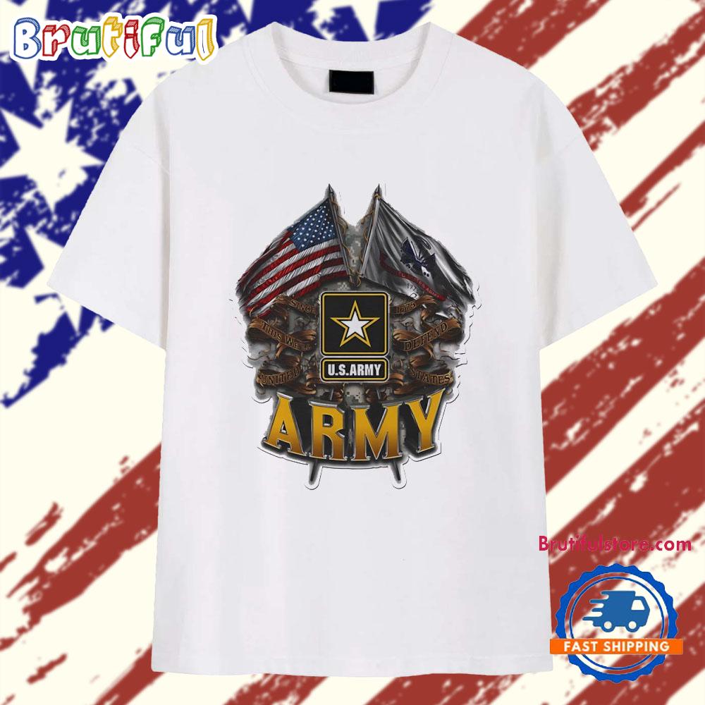Army American Flag T Shirt