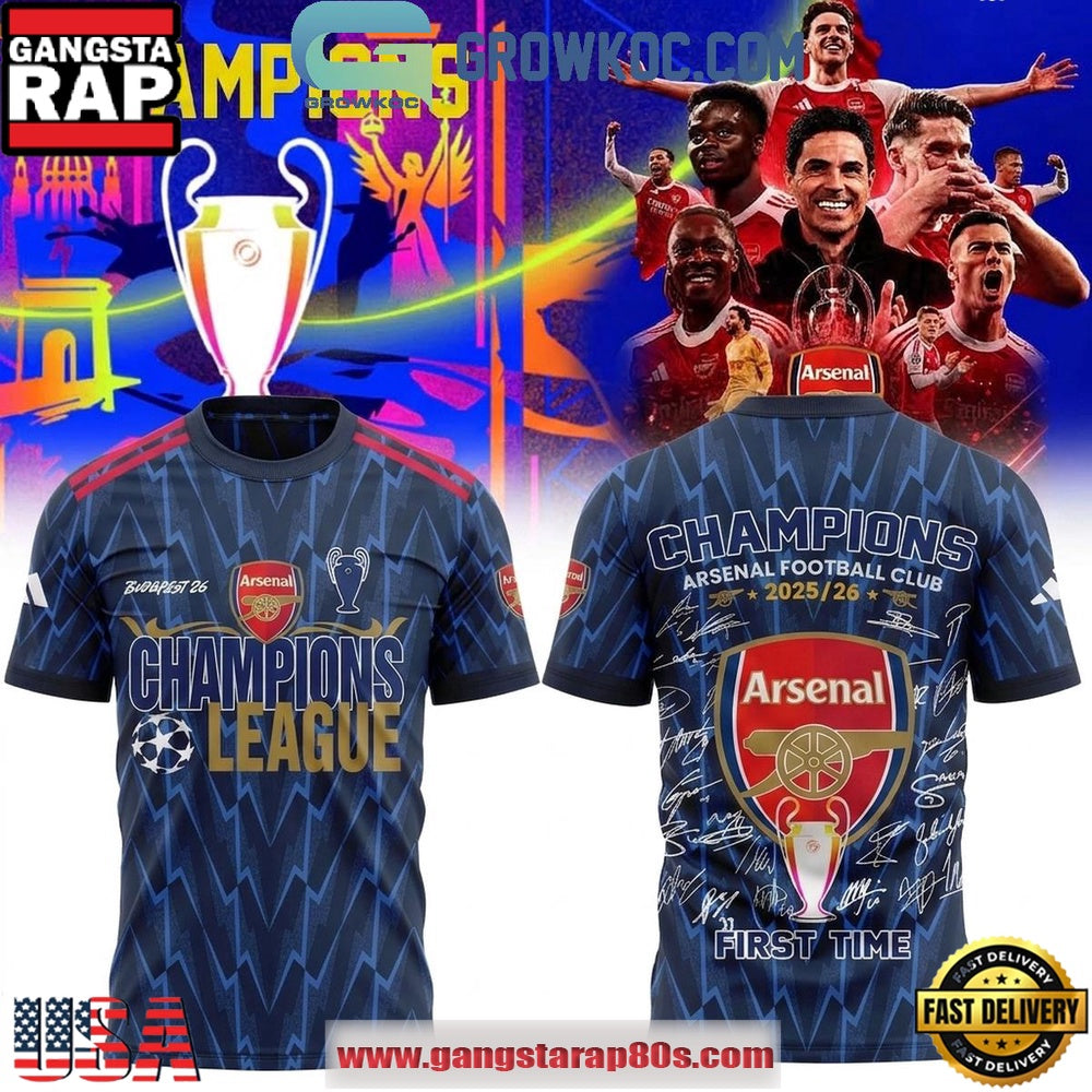 Arsenal Champions League 2026 First Time Champions Special Edition T-Shirt