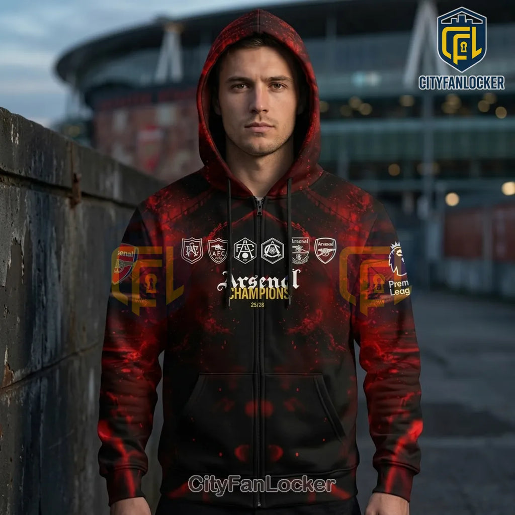Arsenal FC Premier League Champions 2025-2026 Hoodie