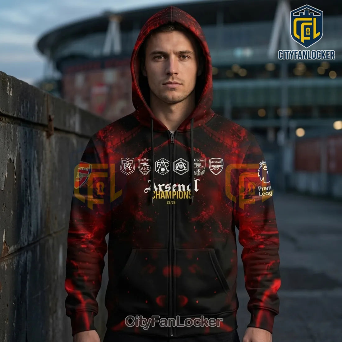 Arsenal FC Premier League Champions 2025-2026 Hoodie