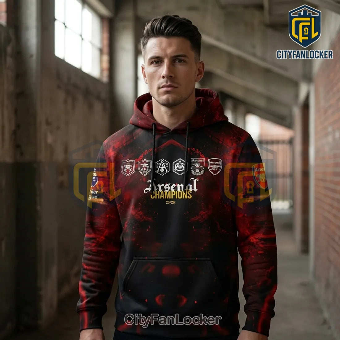 Arsenal FC Premier League Champions 2025-2026 Hoodie