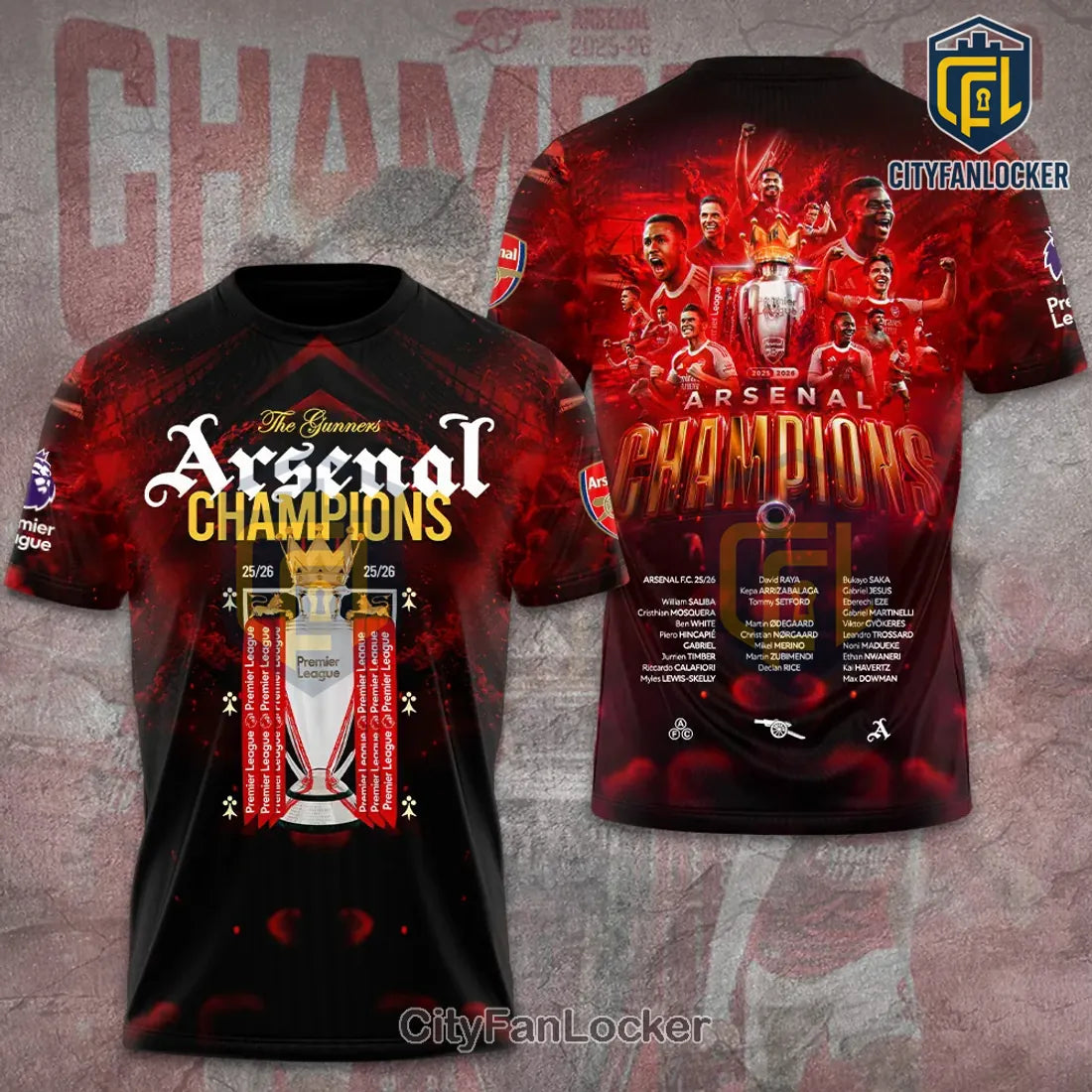 Arsenal FC Premier League Champions 2025-26 Hoodie