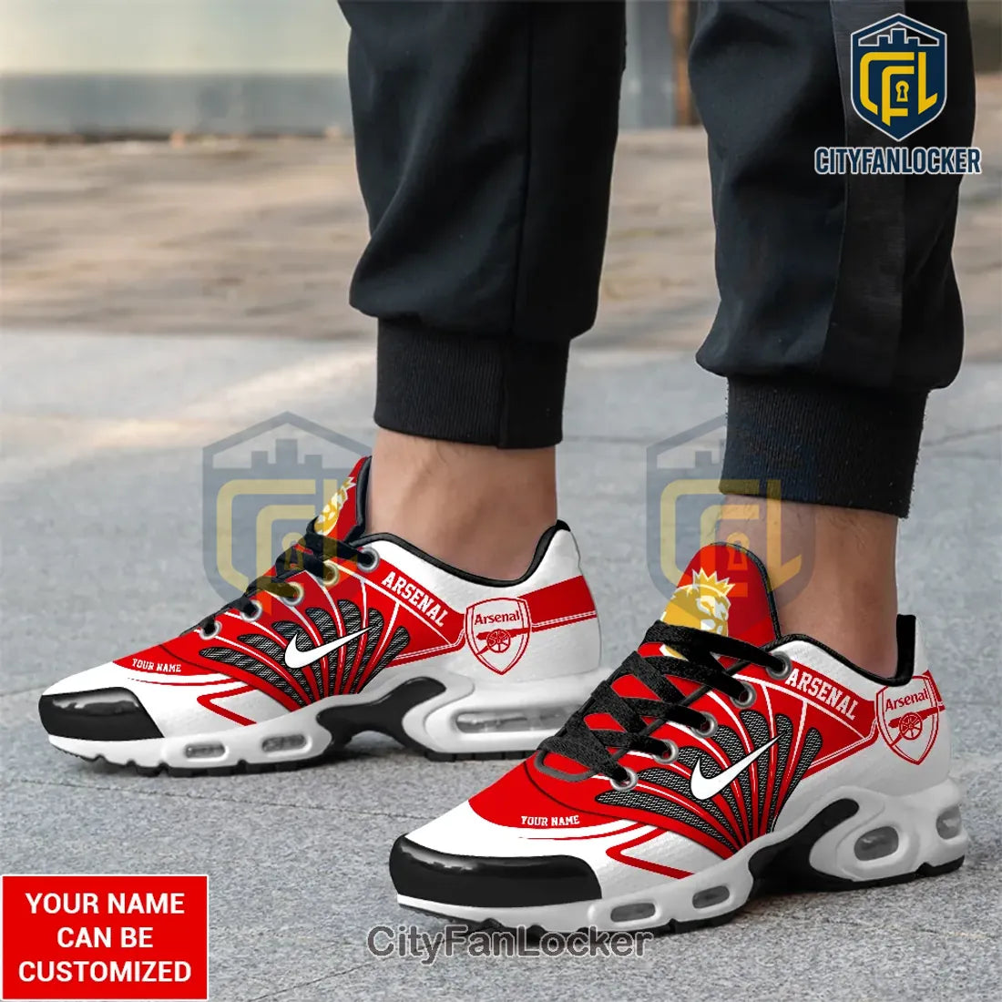 Arsenal FC Premier League Champions 25/26 Custom Air Max Plus Sneakers